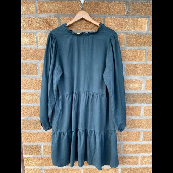 Anthro Amadi Glenn Peasant Sleeves Tiered Tunic MIDI Dress Large - Picture 13 of 15